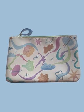 Ipsy Pastel Print Cosmetic Pouch-EUC